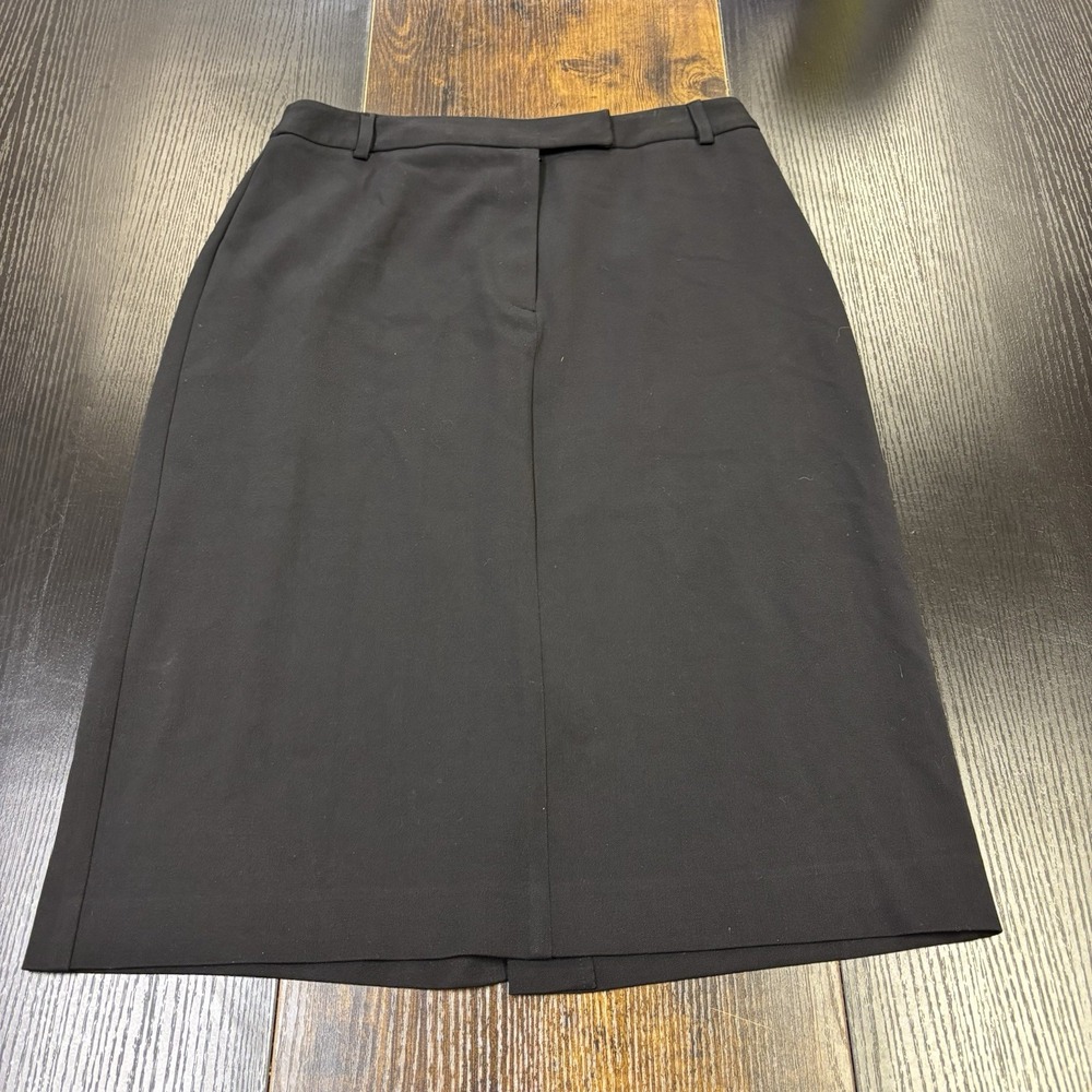 Charter Club Wrap Skirt Black Knee Length‎ Stain Protector Lined  Career Size 8